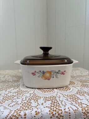 Vintage 1990s CorningWare “Abundance” Casserole Dish, A-1.5-B, 1.5 L